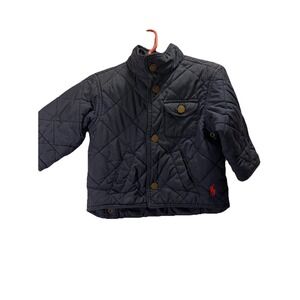 Polo Ralph Lauren Quilted Jacket Boys Size |9 Months| Navy Blue|Snap Front Coat